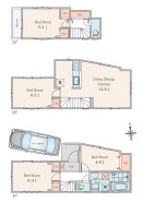 建物参考プラン
４ＬＤＫ+車庫
建物面積：90.29平米
建物価格：2,040万円(税込)