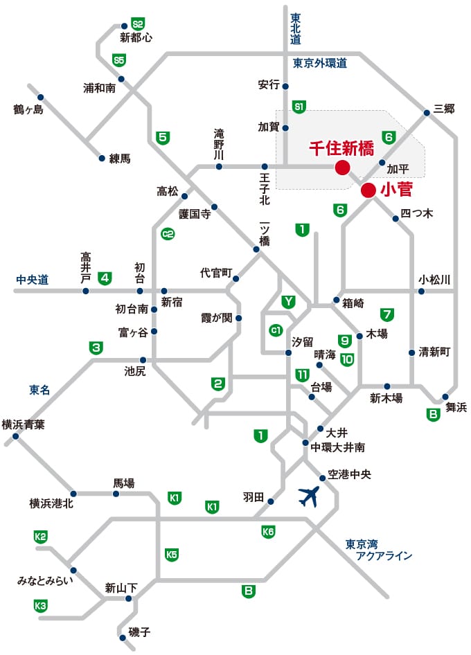 高速道路の地図