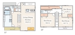 ＬＤＫは広々２４．３帖。浴室１．５坪の３ＬＤＫ