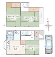 全室南向きの２階建て３Ｋ