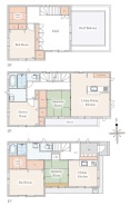 ２ＤＫ+ＡＳＬＤＫ+２ＷＩＣ+ホール+ルーフバルコニーの大型二世帯住宅