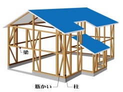 日本でいちばん多く採用されている代表的な工法で、柱に梁を組み合わせて建てることから「軸組み」と呼ばれ歴史あるお寺や神社、古民家などでも採用されています。日本の風土に合わせて発展し、長年の実績を誇るこの工法です。
