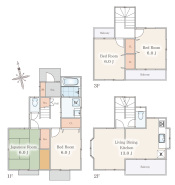バルコニー3ヶ所、全居室6帖以上の4LDK