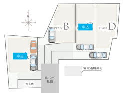 【区画図】落ち着いた住環境。全区画土地面積30坪以上(協定通路部分含む)