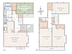 建物面積32坪、全居室6帖以上の大型4LDK