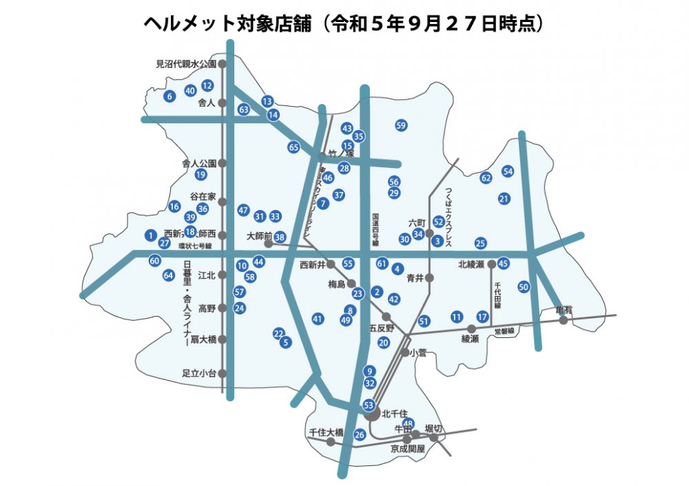 自転車用ヘルメット補助対象店舗